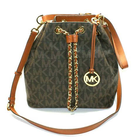 michael kors brown drawstring purse|solid brown Michael Kors purses.